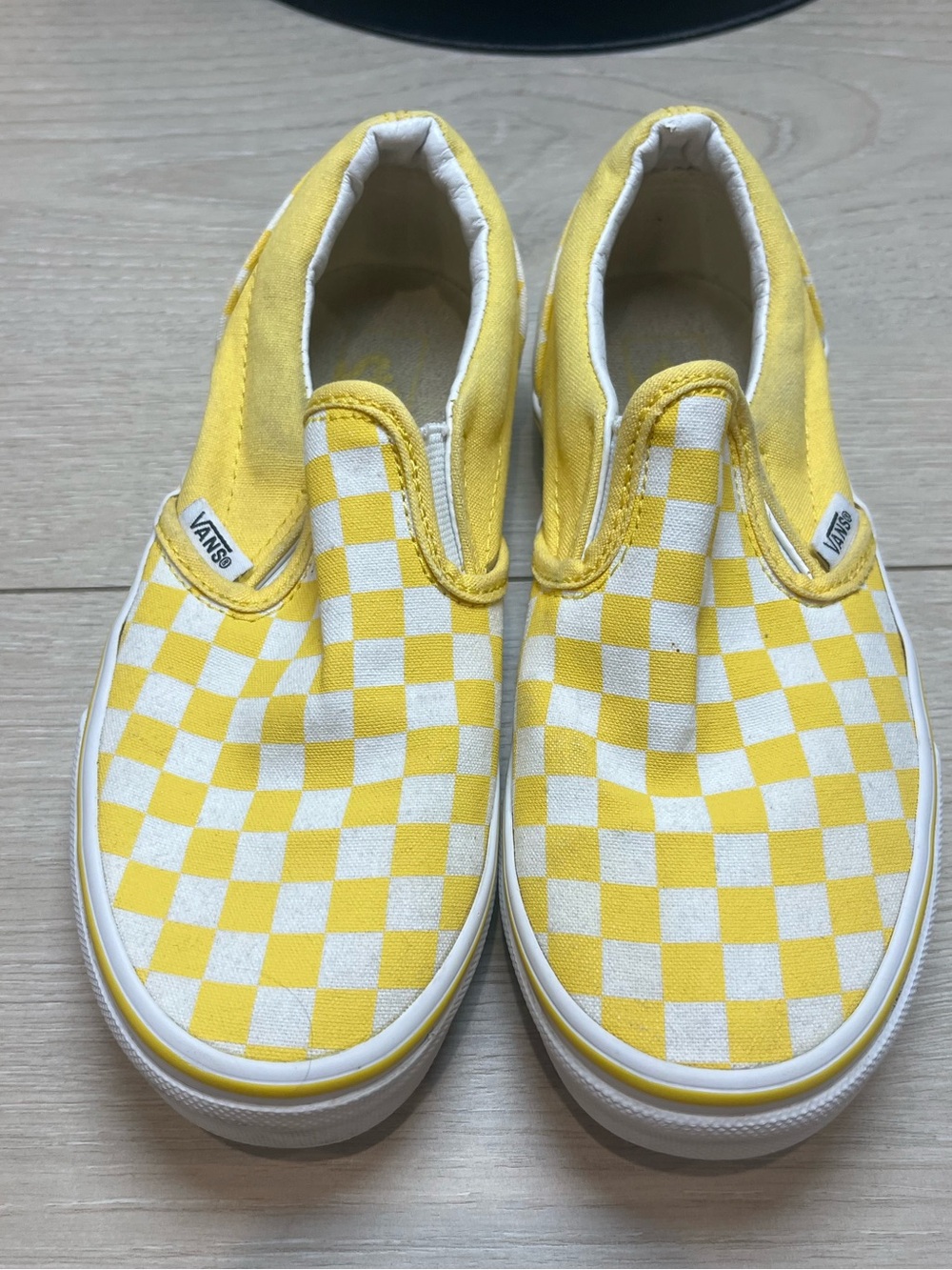 Vans Kids' Classic Slip-On Checkerboard Sneakers - Yellow/White us 2